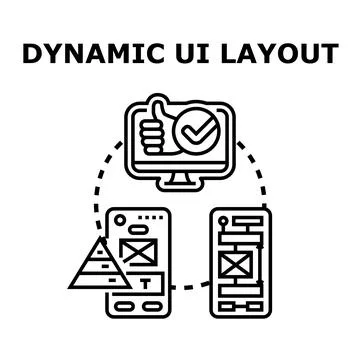 Dynamic user interface layout adaptability vector concept Stock Illustration