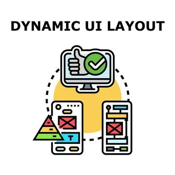 Dynamic user interface layout adaptability vector concept 库存插图