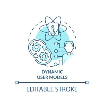 Dynamic user models turquoise concept icon Stock Illustration
