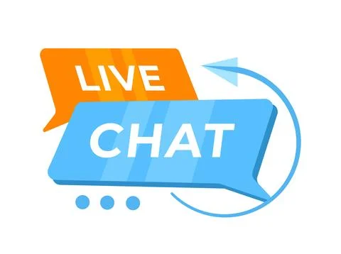 Dynamic vector illustration of a Live Chat service concept with colorful speech Stock Illustration