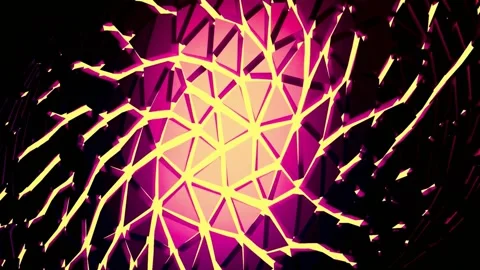 Dynamic vibrant abstract 3D motion background with glowing geometric shapes crea Stock Footage 321395320