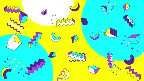 Dynamic vibrant abstract background with geometric elements and colorful shapes Stock Footage 304942481
