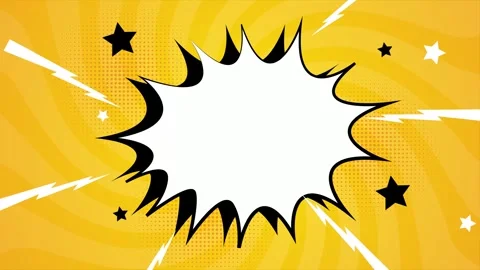 Dynamic vibrant pop art comic style \ with lightning bolt on yellow background Stock Footage 293046621