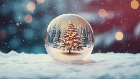 Dynamic video of Christmas tree on background with snowflakes Stock Footage 255530914