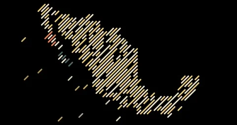 Dynamic Video of Diagonals Constructing and Dispersing Mexico Shape Stock Footage 326163975