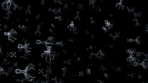 Dynamic video materials on bacteria, viruses, biomedicine, and medicine Stock Footage 342464567