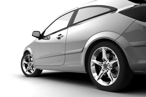 Dynamic view of the car. Built in three-dimensional program Stock-Illustration