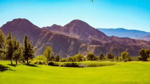 Dynamic View From Indian Wells Golf Course Stock Photos