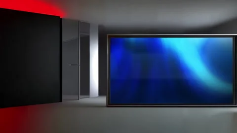 Dynamic Virtual News Studio Green Screen Loop for Engaging Sports Coverage Stock Footage 243518273