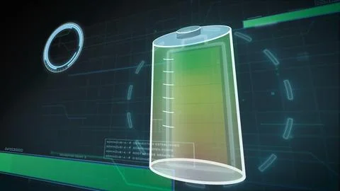 A dynamic visual of a battery charging animation, representing technological Stock Photos