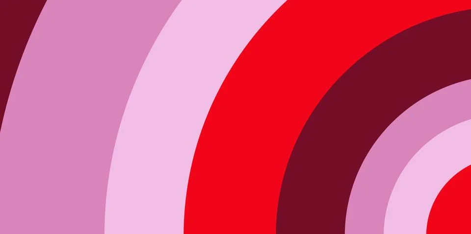 A dynamic visual composition featuring curved bands of varying pink and red Stock Illustration