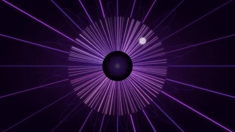 Dynamic visual of glowing lines radiating from a central point Stock Footage 337073361
