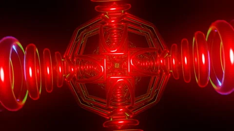 Dynamic VJ loop backdrop with neon disco strobe lights casting vibrant colors. Stock Footage 251971269