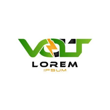Dynamic Volt Logo with Electric Energy and Modern Typography Stock Illustration