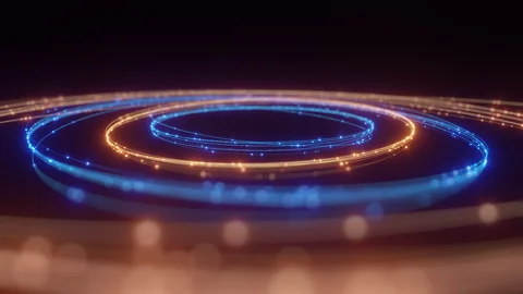 Dynamic Warm and Cool Fiber Optic Loops Concept Stock Footage 267669567