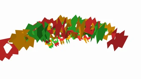 Dynamic Warm Colored Geometric Waveform Flowing on White Background Vídeo Stock 340371126