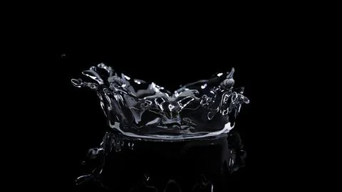 Dynamic Water Splash on Black Background  Captivating Movement of the Liqui.. Stock Illustration