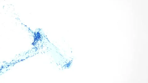 Dynamic water splash with swirling blue waves creating fresh aqua patterns Video stock 332730289