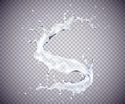 Dynamic Water Splash on Transparent Background Stock Illustration