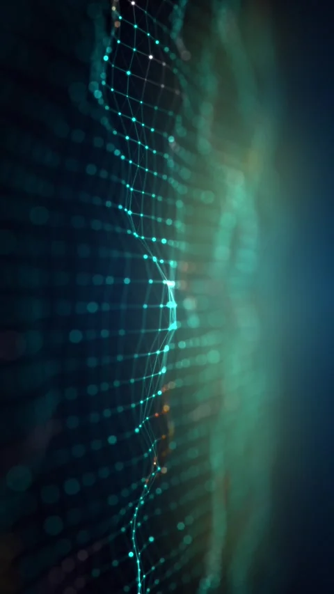 Dynamic wave animation showcasing vibrant dots and particles Stock Footage 301740434