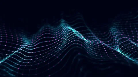 Dynamic wave of color particles. Abstract futuristic background. Stock Footage 169360862