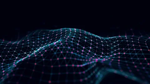 Dynamic wave of color particles. Abstract futuristic background. Stock Footage 169360868