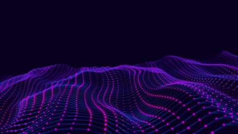 Dynamic wave of color particles. Digital technology background. Stock Footage 155796273