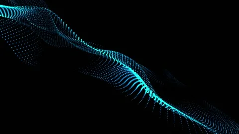 Dynamic wave with connected dots and lines. Digital technology background Video stock 220048875