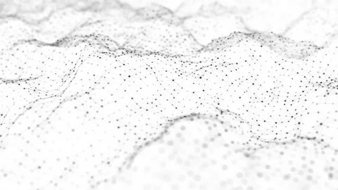 Dynamic wave with connected dots and lines on a white background. Stock Footage 308443286