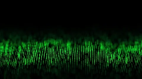 Dynamic wave flow of green vertical lines Stock Footage 264139293