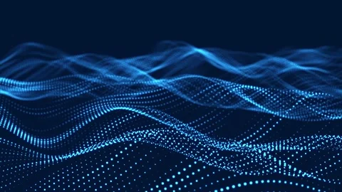 Dynamic wave of glowing particles. Digital technology background. Stock Footage 155405588