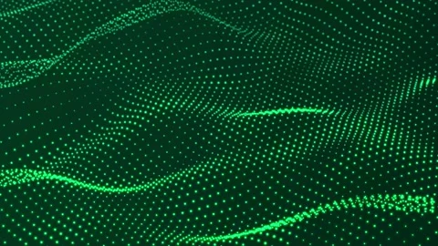 Dynamic wave of glowing particles. Digital technology background. Stock Footage 155405769