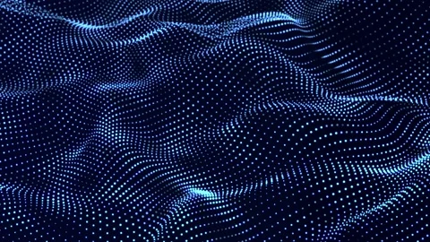 Dynamic wave of glowing particles. Digital technology background. Stock Footage 155796045