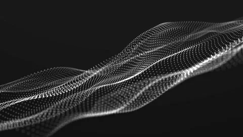 Dynamic wave of glowing particles. Digital technology background. Stock Footage 156545525