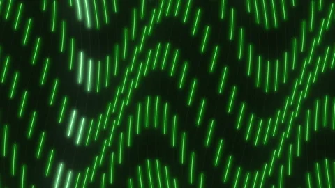 Dynamic wave green line pattern on black background Stock Footage 249500889