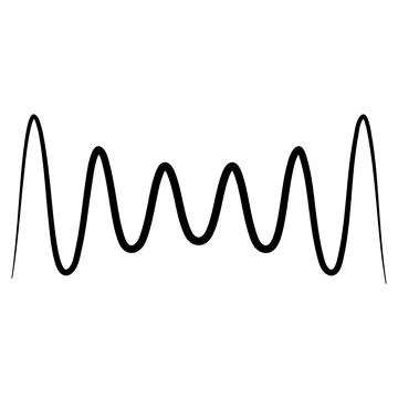 Dynamic wave illustration showing frequency changes and amplitude modulation Stock Illustration