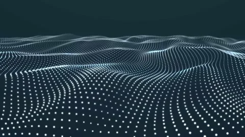 Dynamic wave with many dots. Abstract motion background of colored dots. Stock Footage 155346507