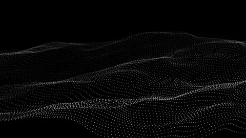 Dynamic wave with many dots. Abstract background of moving dots. Stock Footage 296504269