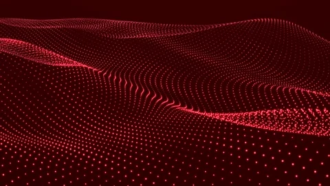 Dynamic wave with many dots. Abstract background of moving dots. Stock-Footage 296554878
