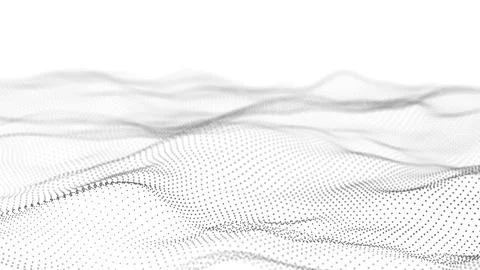 Dynamic wave with many dots. Abstract background of dots. Technology or science. Stockillustratie