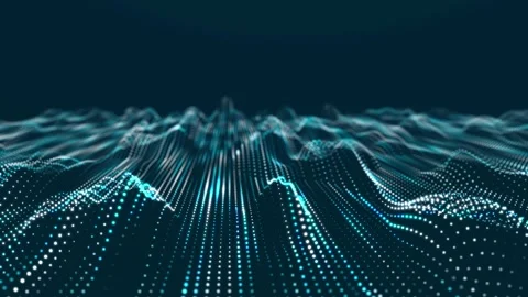 Dynamic wave with many dots.  Technology or science. Stock Footage 155346194