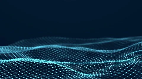 Dynamic wave with many dots. Technology or science. 3d Seamless loop. 4K Stock Footage 157885298