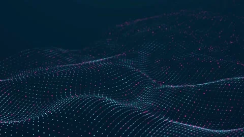 Dynamic wave with many dots. Technology or science. 3d Seamless loop. 4K Stock Footage 168127633