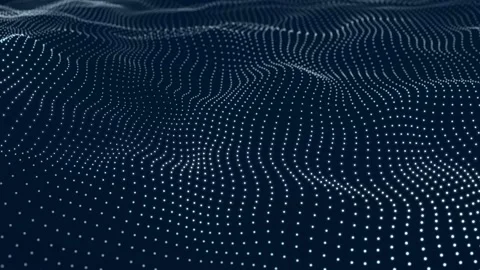 Dynamic wave with many dots. Technology or science. 3d Seamless loop. 4K Stock Footage 283013409