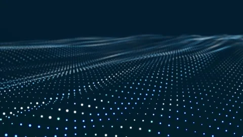 Dynamic wave with many dots. Technology or science. 3d Seamless loop. 4K Stock-Footage 302883145