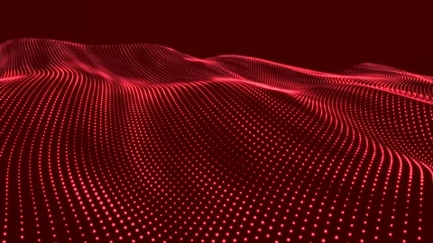 Dynamic wave with meny dots. Abstract motion background of dots. Stock Footage 155129335