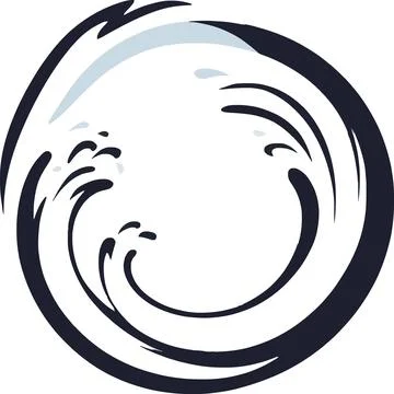 Dynamic Wave Motion in Abstract Circular Design Stock Illustration