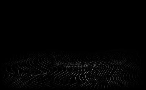 Dynamic wave moving dots particles abstract futuristic background Stock Illustration