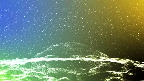 Dynamic wave particle animation with abstract flowing energy and light part.. Stock Footage 319770231