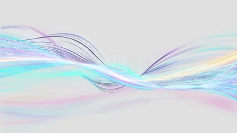 Dynamic wave patterns with vibrant colors on a clean backdrop Stock Footage 280709276